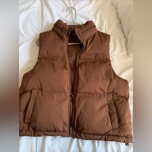 Brown puffer vest!